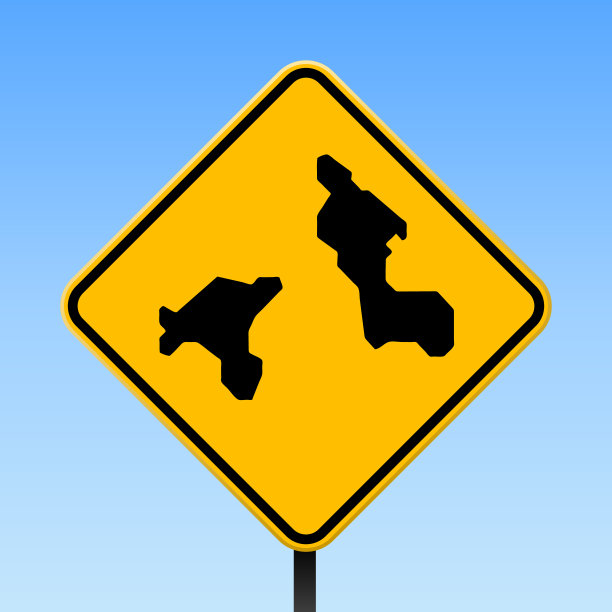 库柏岛地图上的路标。图片下载