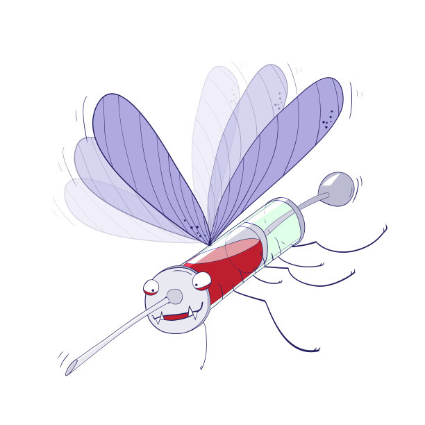 飞溅着血的蚊子注射器图片下载