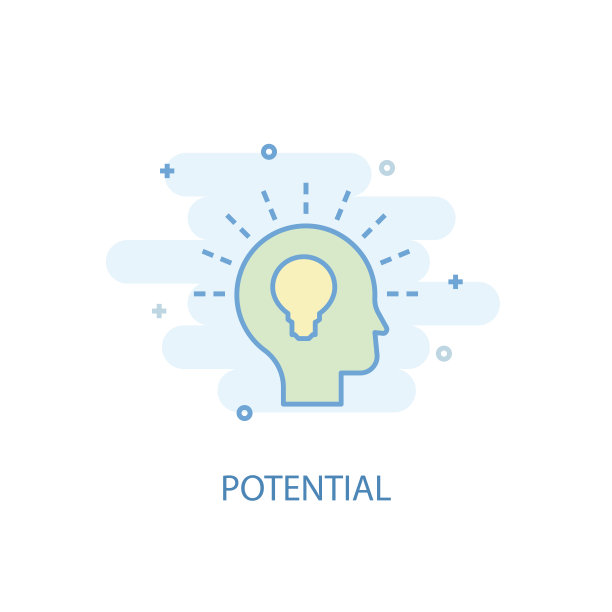 潜在的线的概念。简单的线条图标，彩色插图。潜在符号平面设计。可以用于UI/UX吗图片下载