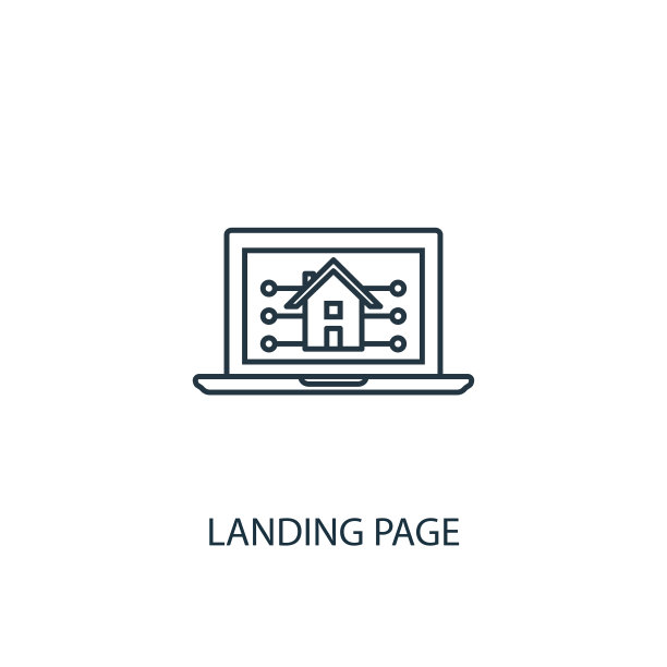 登陆页概念线图标。简单元素说明。登陆页概念大纲符号设计从SEO集。可以用于网页和手机的UI/UX吗图片下载