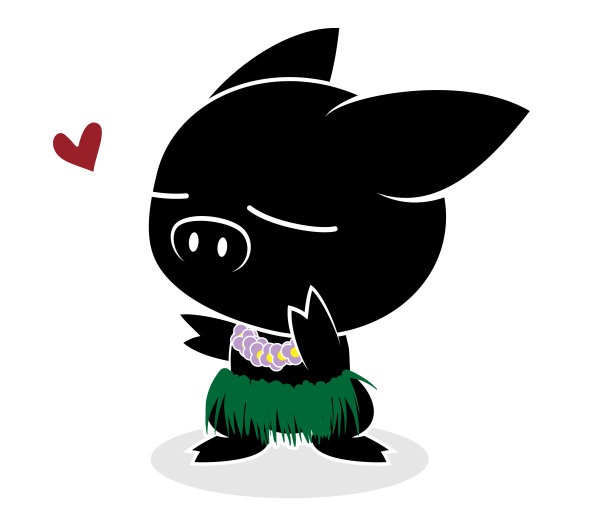 猪标志插图在白色的背景。图片下载