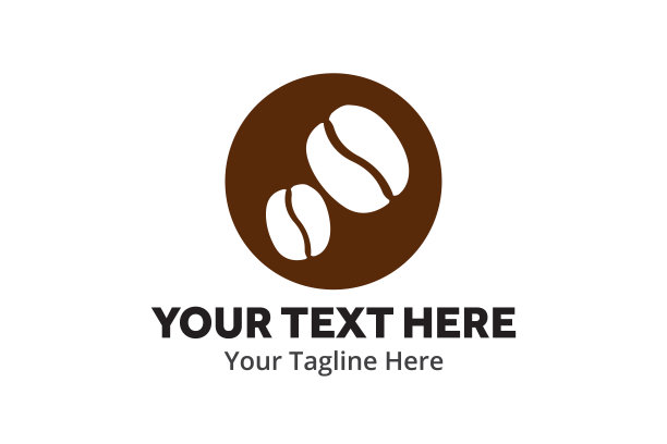 独特的咖啡简约logo创意设计，以平面风格搭配色彩。咖啡标识创意设计，为身份和商业图片下载