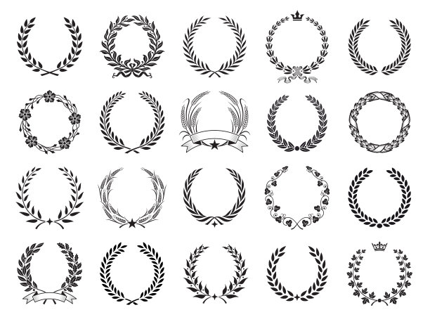 矢量月桂花环图片下载