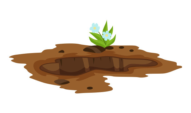 地面上的一个大洞。地面工程挖沙、煤矸石、岩石及砂砾插图图片下载