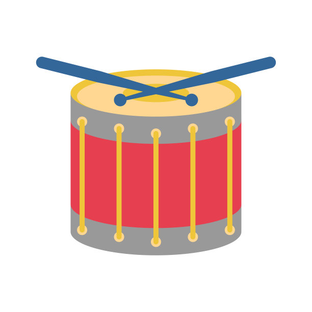 Ð朗姆酒卡通孤立。打击乐器。矢量图图片下载