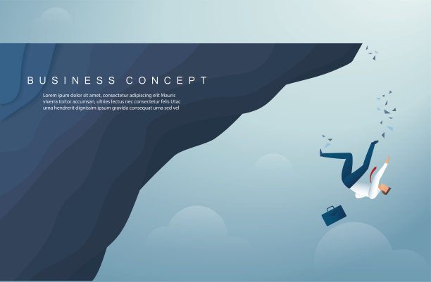 商人陷入深渊危机破产。矢量插图eps10图片下载