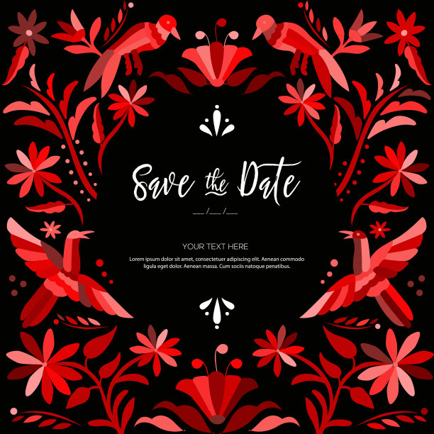 大户风格的婚礼邀请构图-复制空间图片下载