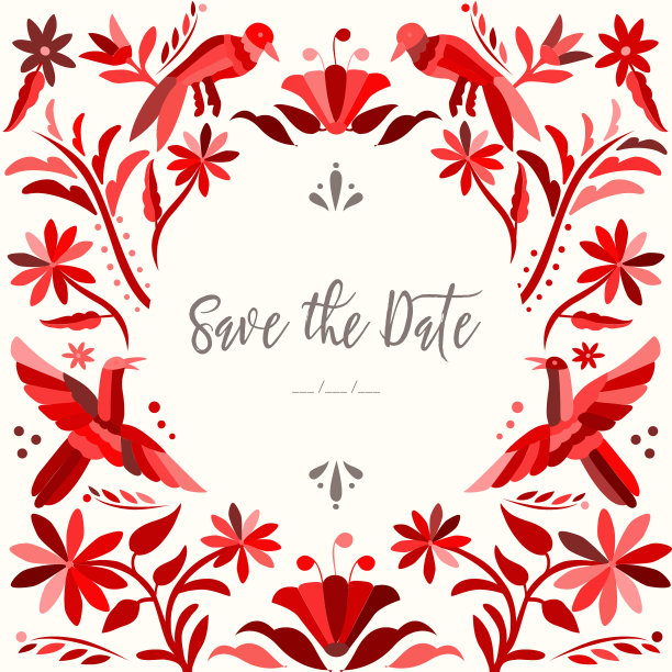 大户风格的婚礼邀请构图-复制空间图片下载