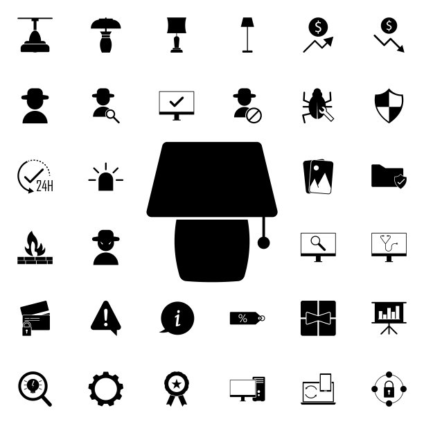 夜灯的图标。通用的网页集，用于网站设计和开发，应用程序开发图片下载