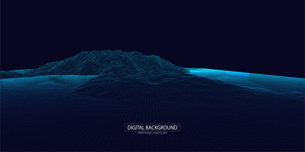 线框景观背景。未来的矢量插图。图片下载