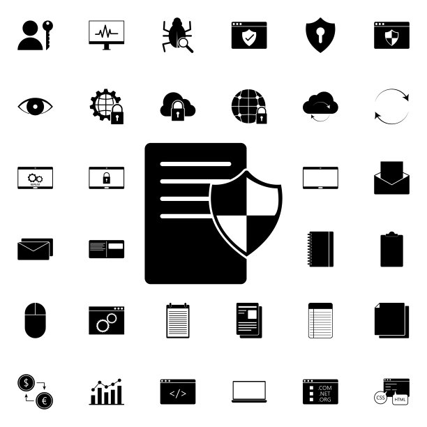 文档保护图标：网站和App通用Web图标设计图片下载
