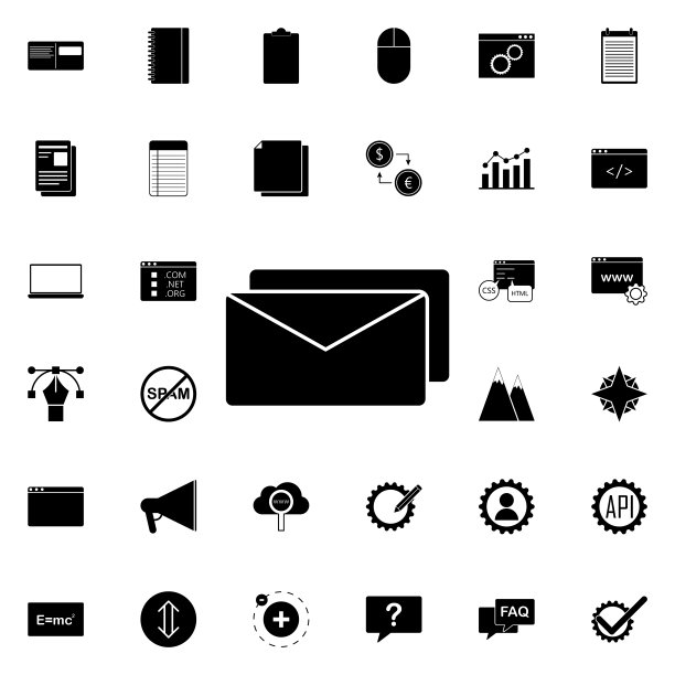 字母图标网站设计和开发、应用程序开发的通用Web集图片下载