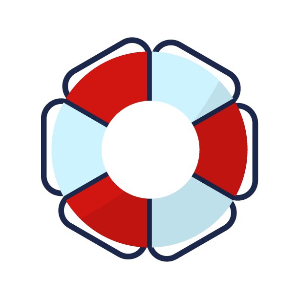 救生圈。单色夏季假日图标上的白色背景。图片下载