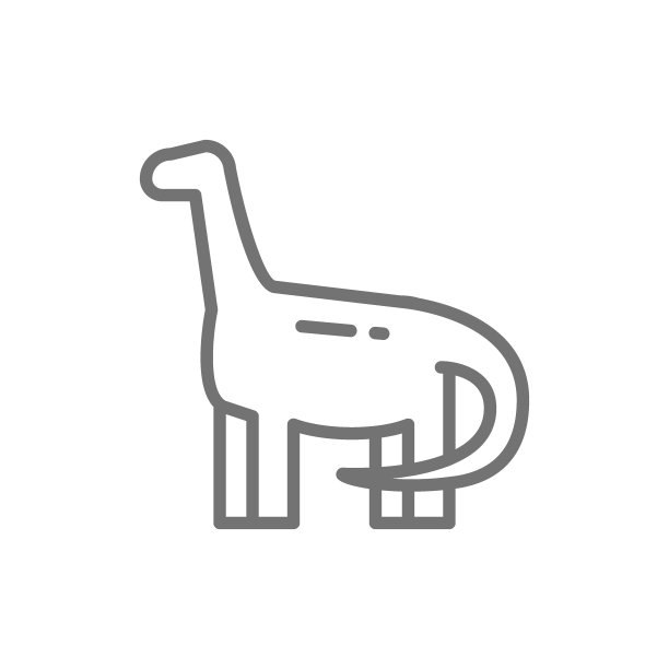 腕龙、雷龙、恐龙、史前时代线条图标图片下载