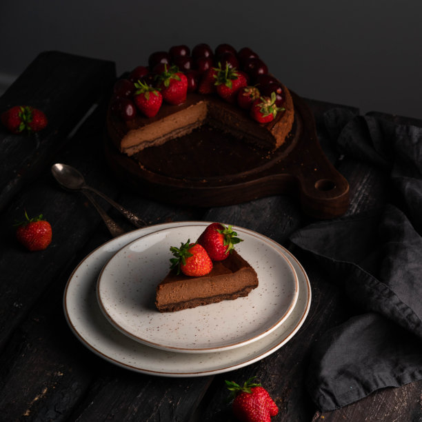上面是草莓巧克力芝士蛋糕图片下载