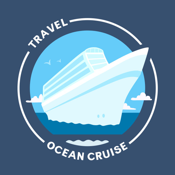 海上航行广告海报与文字旅行时间，海洋游轮。图片下载