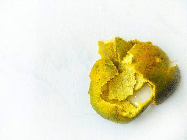 白色背景上的橘皮图片下载