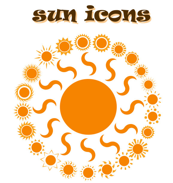 各种太阳图标矢量图片下载
