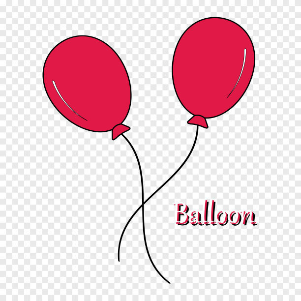 透明背景上的气球图标。节日符号，派对，事件的矢量插图。图片下载
