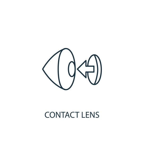 隐形眼镜概念线条图标。简单的元素图示。隐形眼镜概念轮廓符号设计。可用于Web和移动UI/UX图片下载