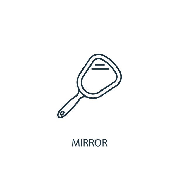 镜像概念线图标。简单元素说明。镜面概念轮廓符号设计。可以用于网页和手机的UI/UX吗图片下载
