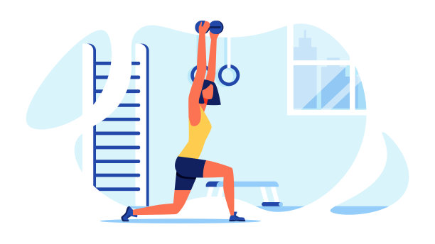 女子运动训练。肌肉发达的身体。向量。图片下载