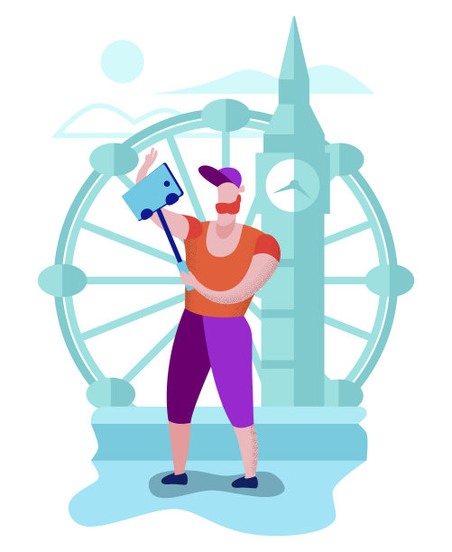 在伦敦拍摄名胜古迹的游客图片下载