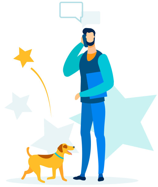 大忙人在遛狗的时候打电话图片下载