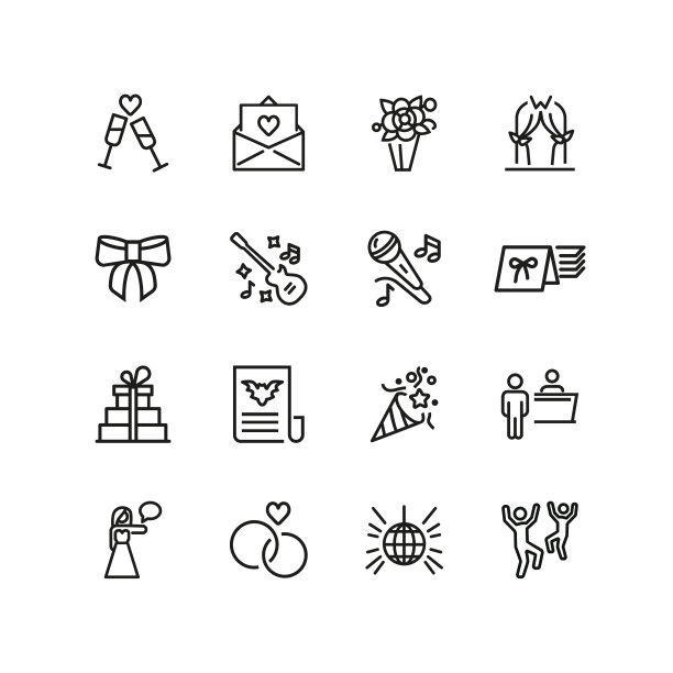 聚会邀请线图标设置图片下载