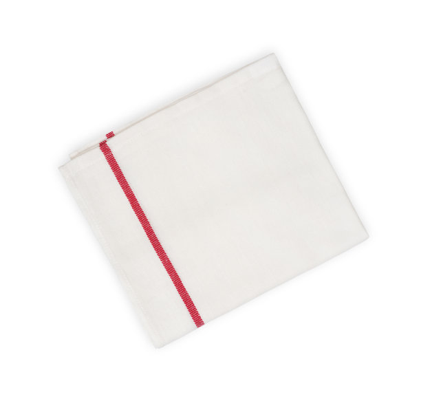 白色背景上有红线的厨房毛巾图片下载