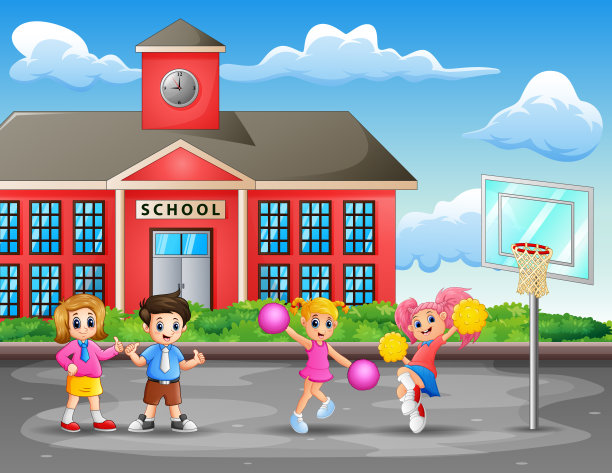 啦啦队在篮球场上跳舞图片下载