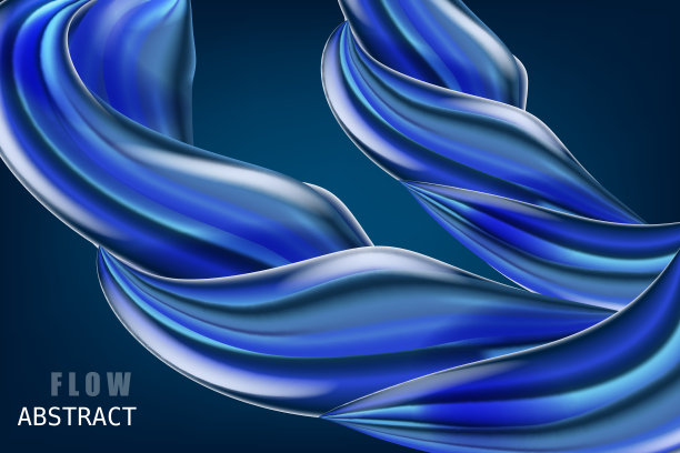 新潮抽象彩色流海报，横幅，模板。蓝色波浪液体形状。现代流体梯度形状组成。未来设计为您的设计项目。背景矢量图图片下载