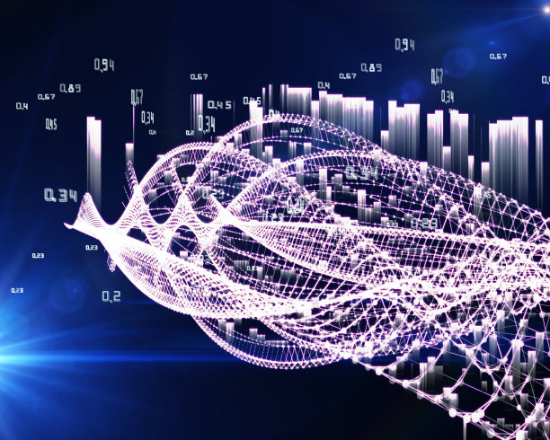 摘要分析信息图光背景。大数据的概念。图片下载