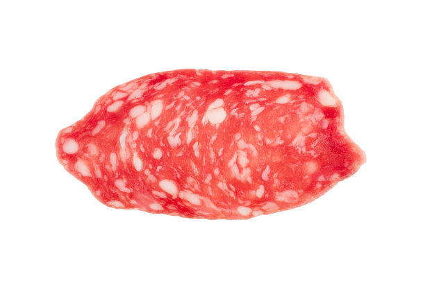 腊肠切片孤立于白色图片下载