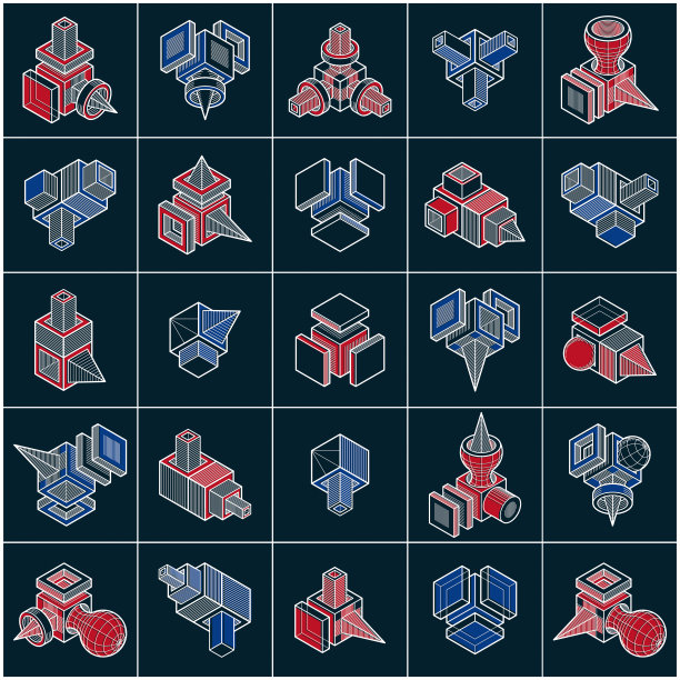 工程抽象几何图形，简单向量集合。图片下载