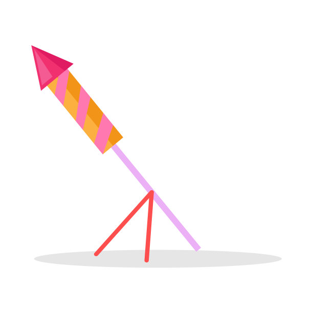 圣诞烟花火箭孤立图标站图片下载