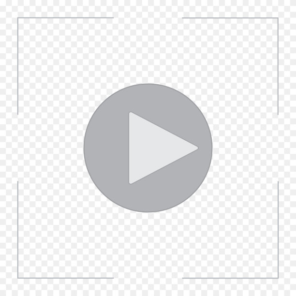视频播放现代图标在平面设计的透明背景，观看电影。矢量图隔离。图片下载