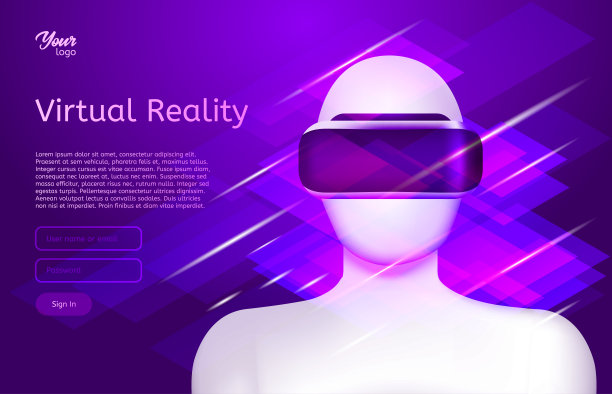 戴着虚拟现实头盔的人。图片下载