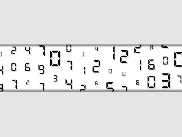 数字抽象代码。随机摆放，大小不一。带有文本空间的矢量插图。图片下载