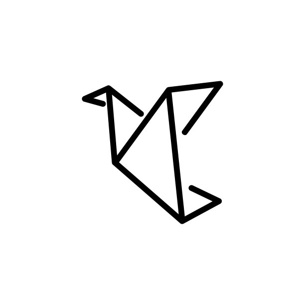 鸟折纸线图标图片下载