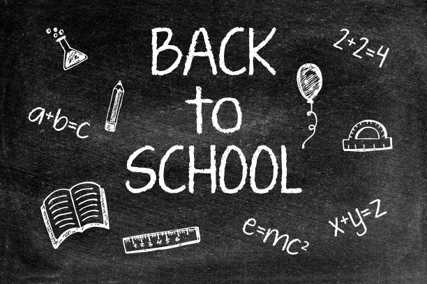 用粉笔写黑板回到学校图片下载