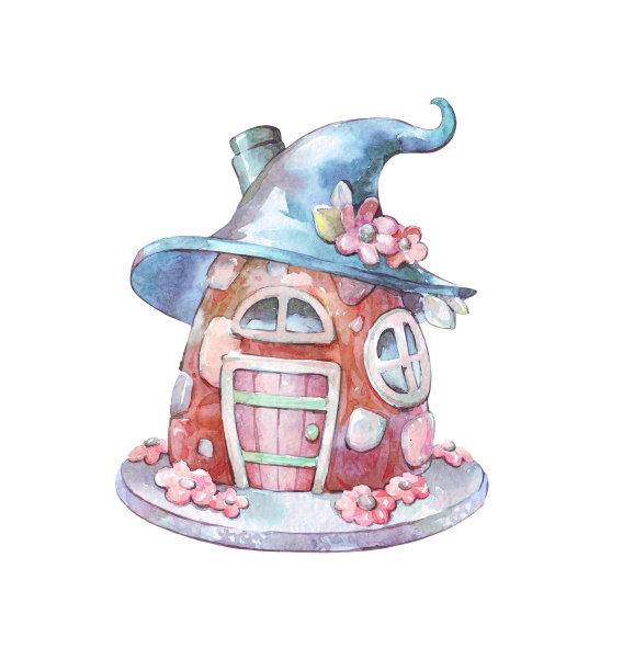 童话房子幼稚的插图图片下载