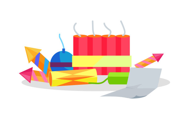 卡通烟花及纸上说明书图片下载