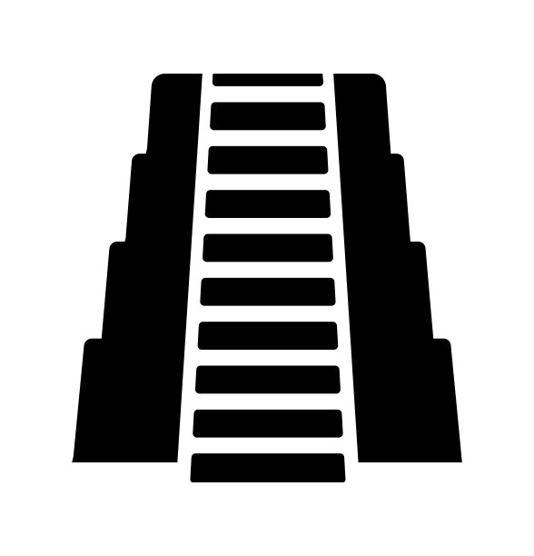 废墟/金字塔平面图标插图图片下载