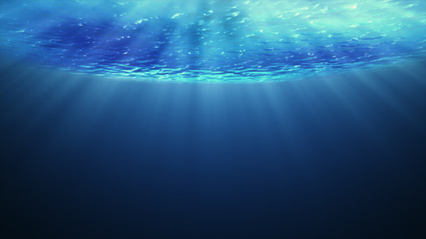 美丽的水下海景景色和涟漪。图片下载