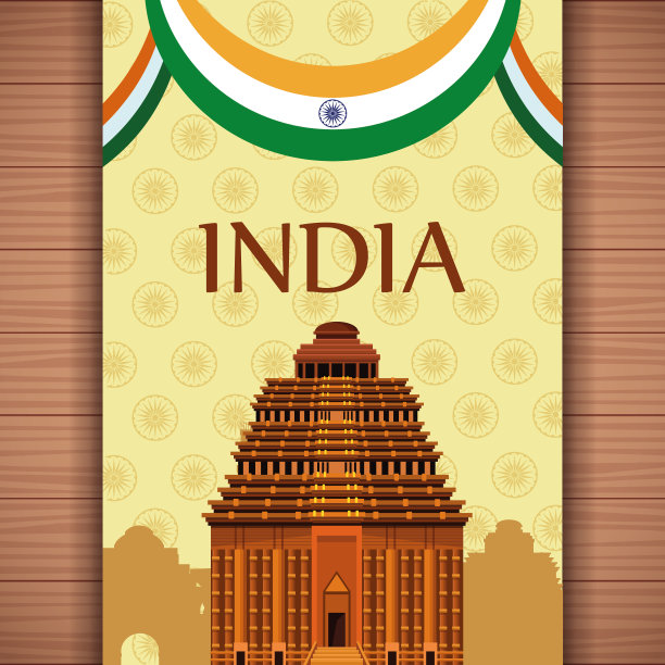 木质背景的印度旅行卡图片下载