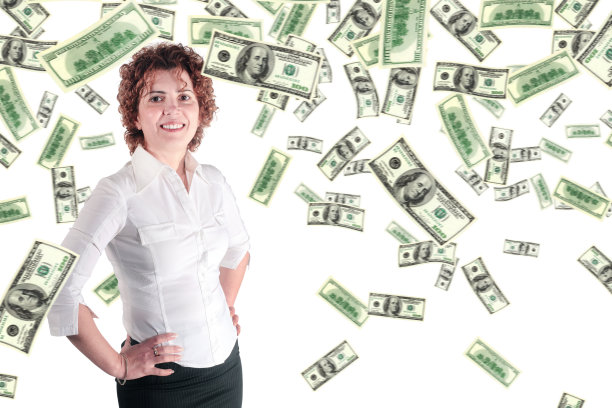 成年女性和美元贬值的肖像图片下载