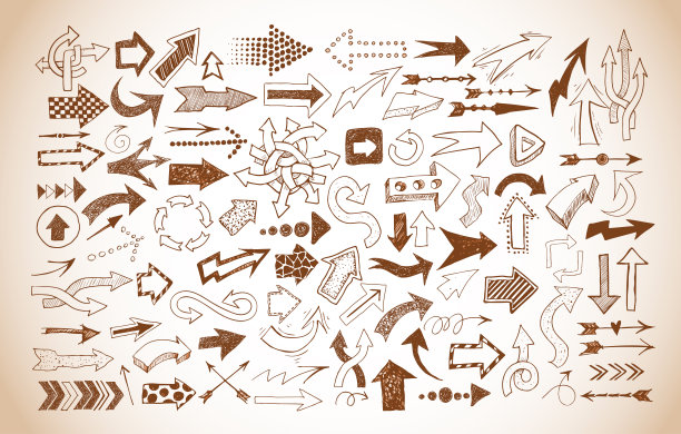 大收集涂鸦素描箭头。图片下载
