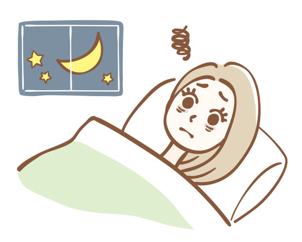 一个难以入睡的女人的插图图片下载