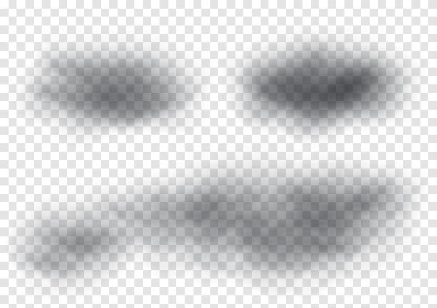 虚拟黑云矢量隔离在透明背景上，蓬松的云导致天空上的暴风雨图片下载